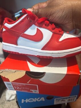 Nike Kids Red and White Low Top Sneakers